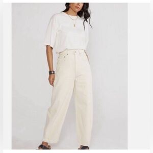 Etica Cream High-Waisted Jeans